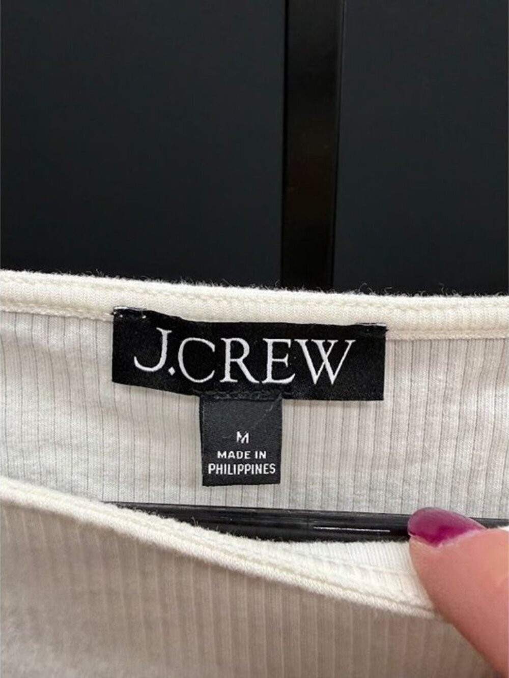 J. Crew Cream Ribbed Ruffle Boatneck Tank Top - Picture 3 of 5